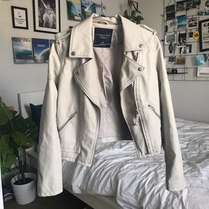 Stone Grey Leather Jacket